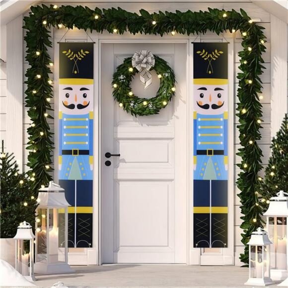 Nutcracker Christmas Decorations, Nutcracker Porch Signs 11.8 x 70.8 in - Picture 1 of 8